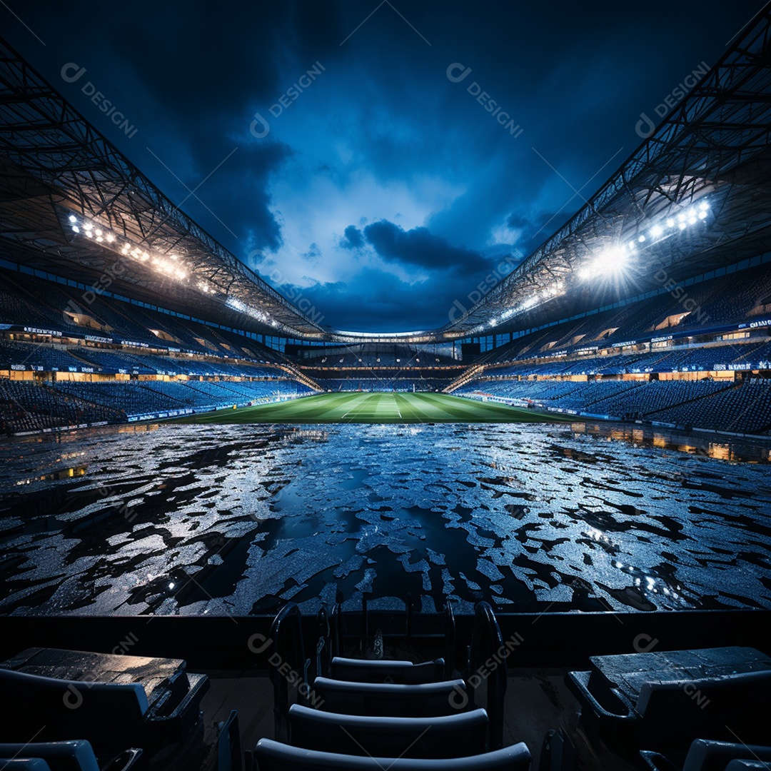 Pintura digital de estádio de futebol europeu