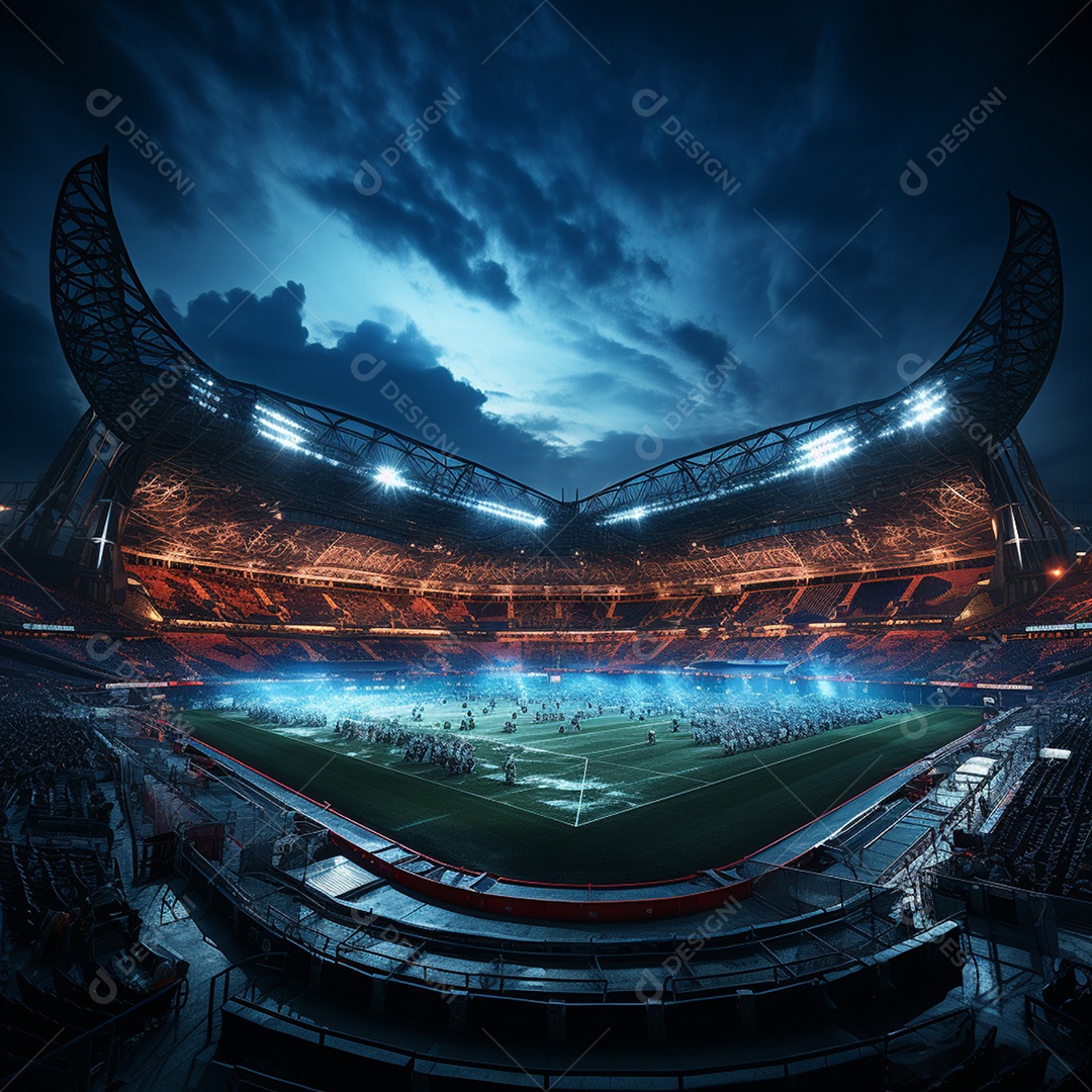 Pintura digital de estádio de futebol europeu