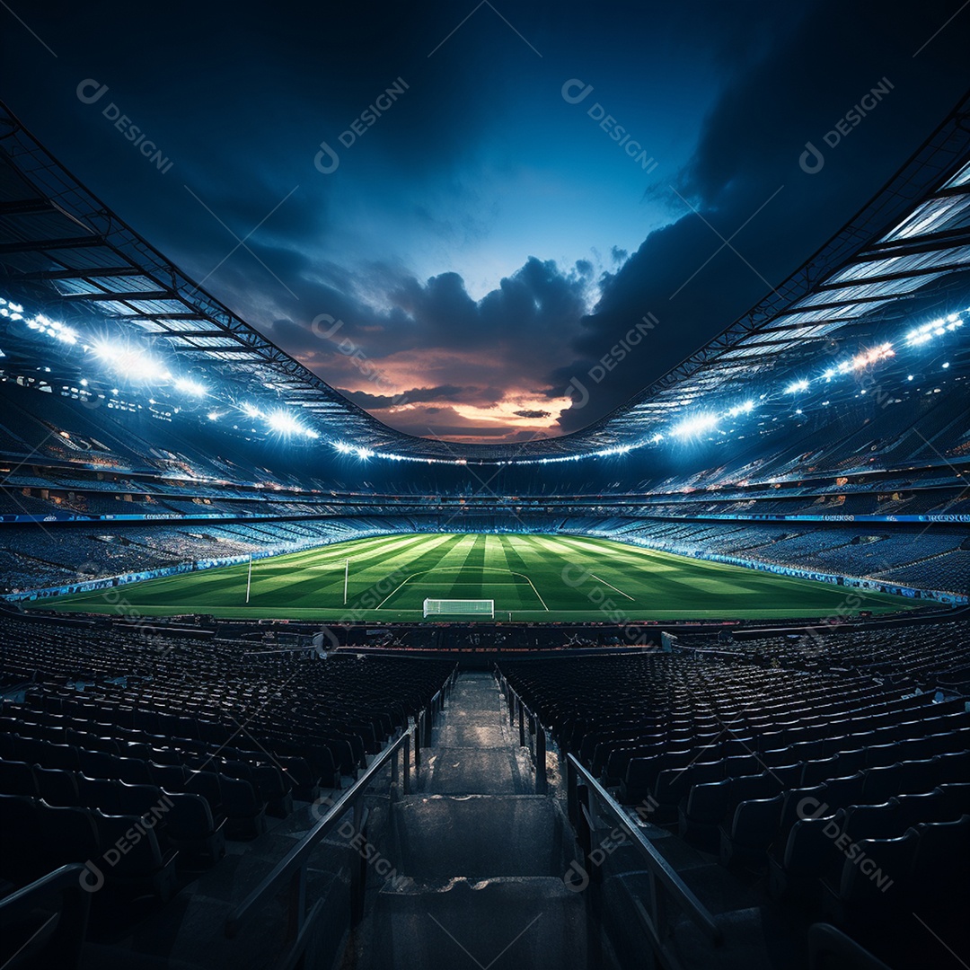 Pintura digital de estádio de futebol europeu