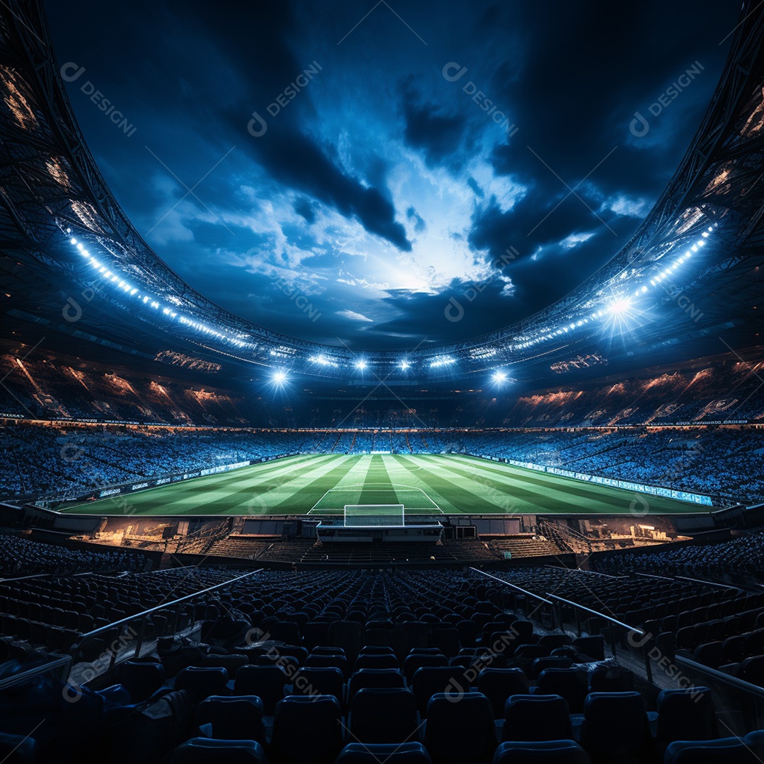 Pintura digital de estádio de futebol europeu