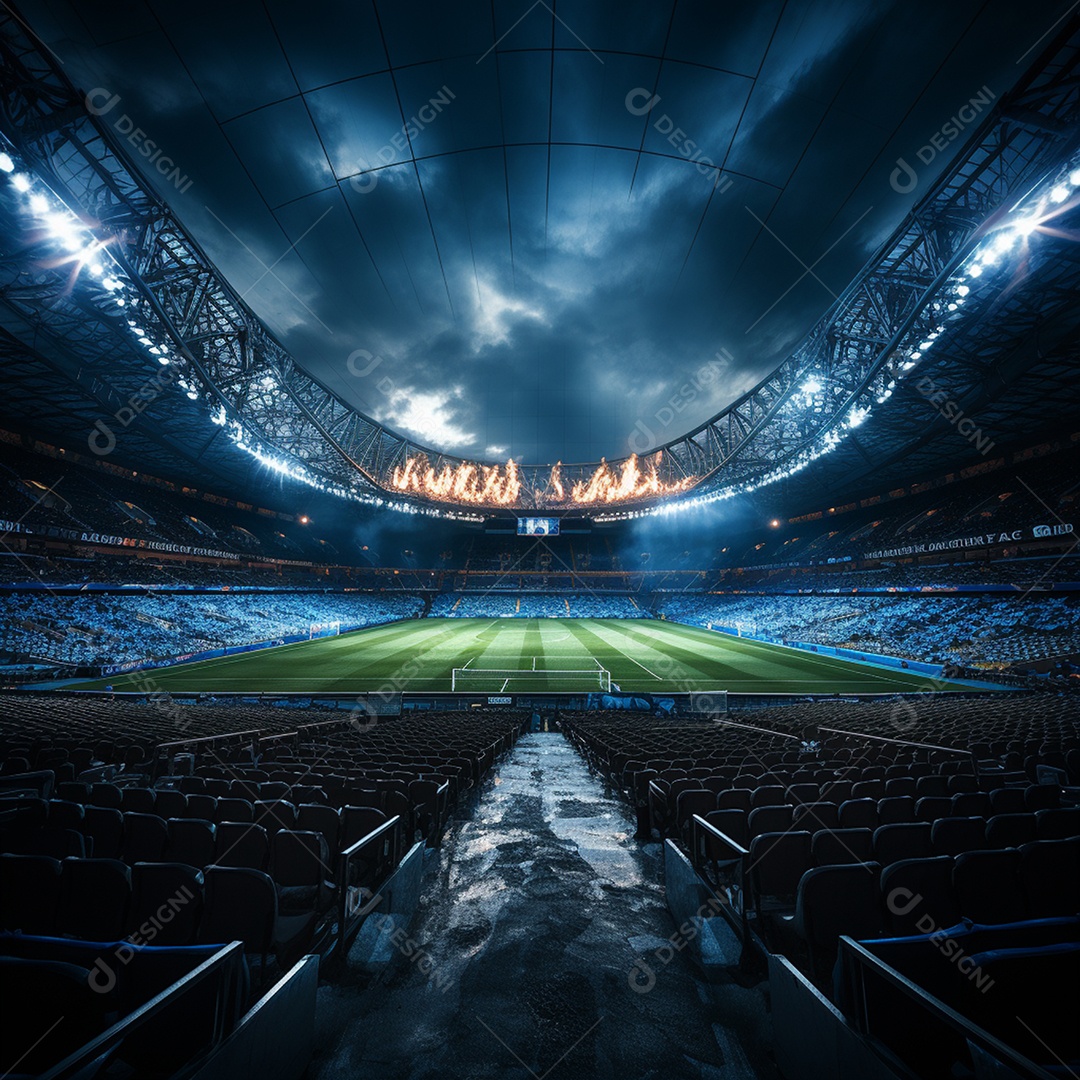 Pintura digital de estádio de futebol europeu