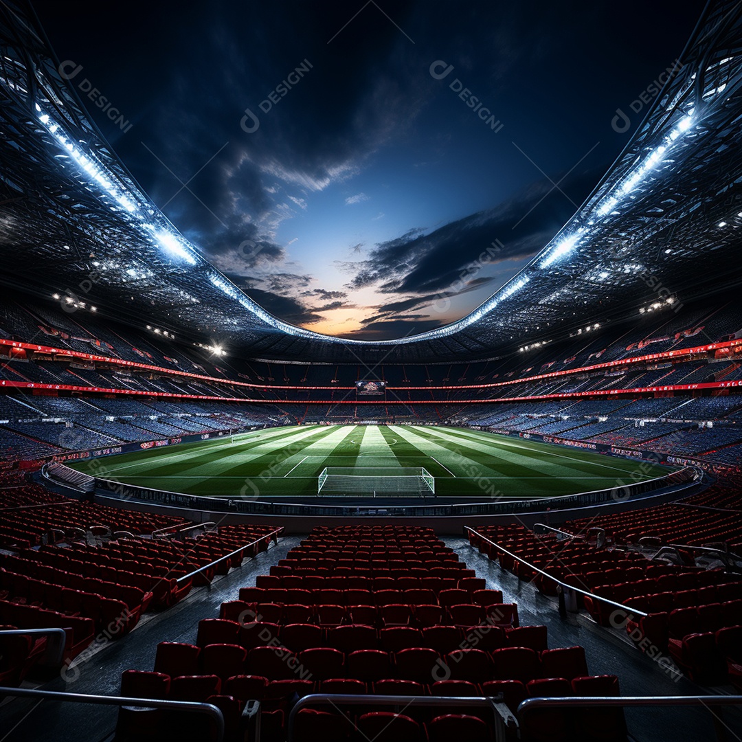 Pintura digital de estádio de futebol europeu