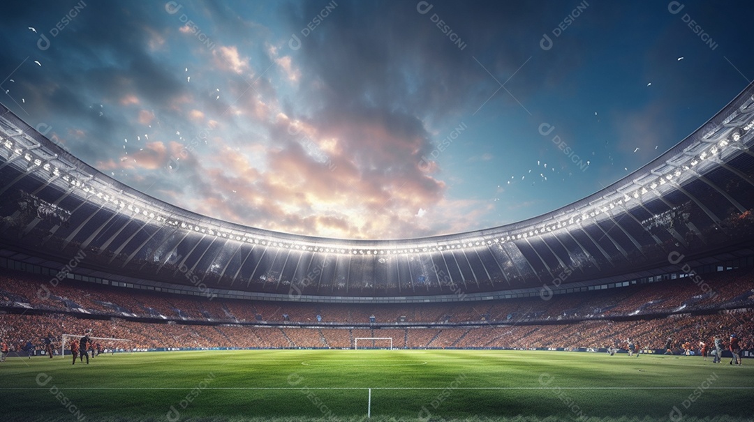 Pintura digital de estádio de futebol europeu