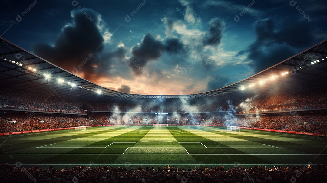 Pintura digital de estádio de futebol europeu