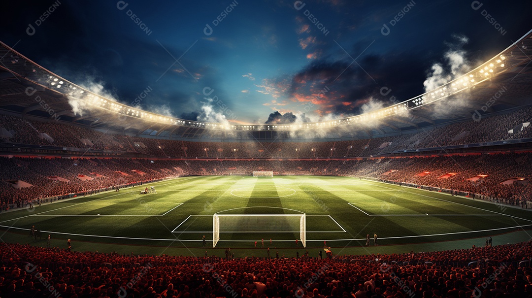 Pintura digital de estádio de futebol europeu