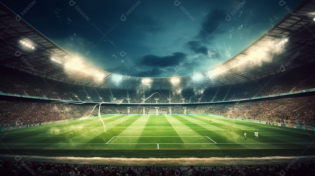 Pintura digital de estádio de futebol europeu