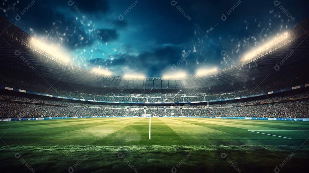 Pintura digital de estádio de futebol europeu