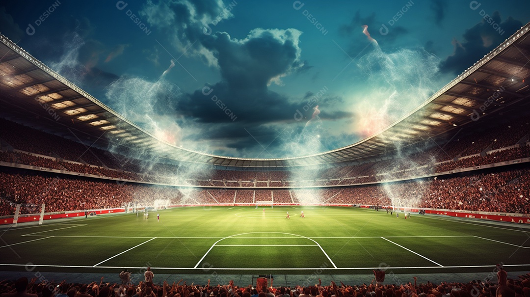 Pintura digital de estádio de futebol europeu