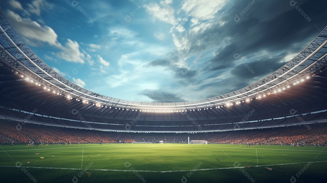 Pintura digital de estádio de futebol europeu