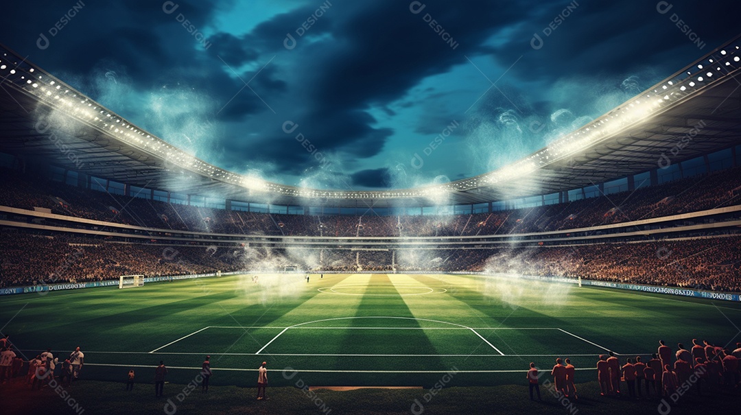 Pintura digital de estádio de futebol europeu