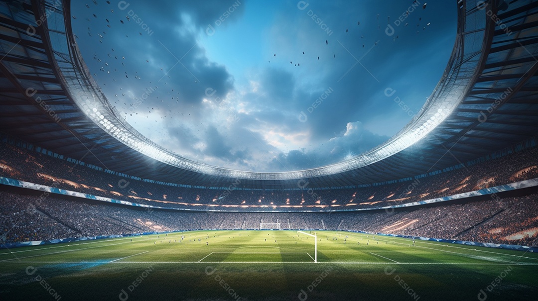 Pintura digital de estádio de futebol europeu