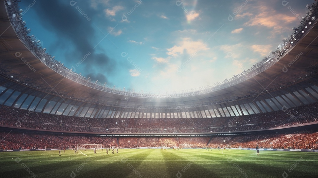 Pintura digital de estádio de futebol europeu