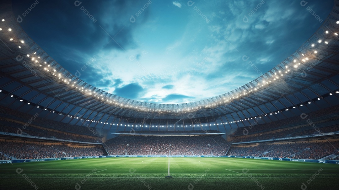 Pintura digital de estádio de futebol europeu