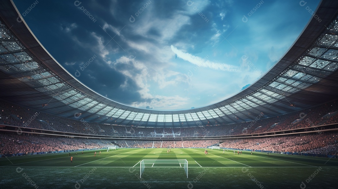 Pintura digital de estádio de futebol europeu