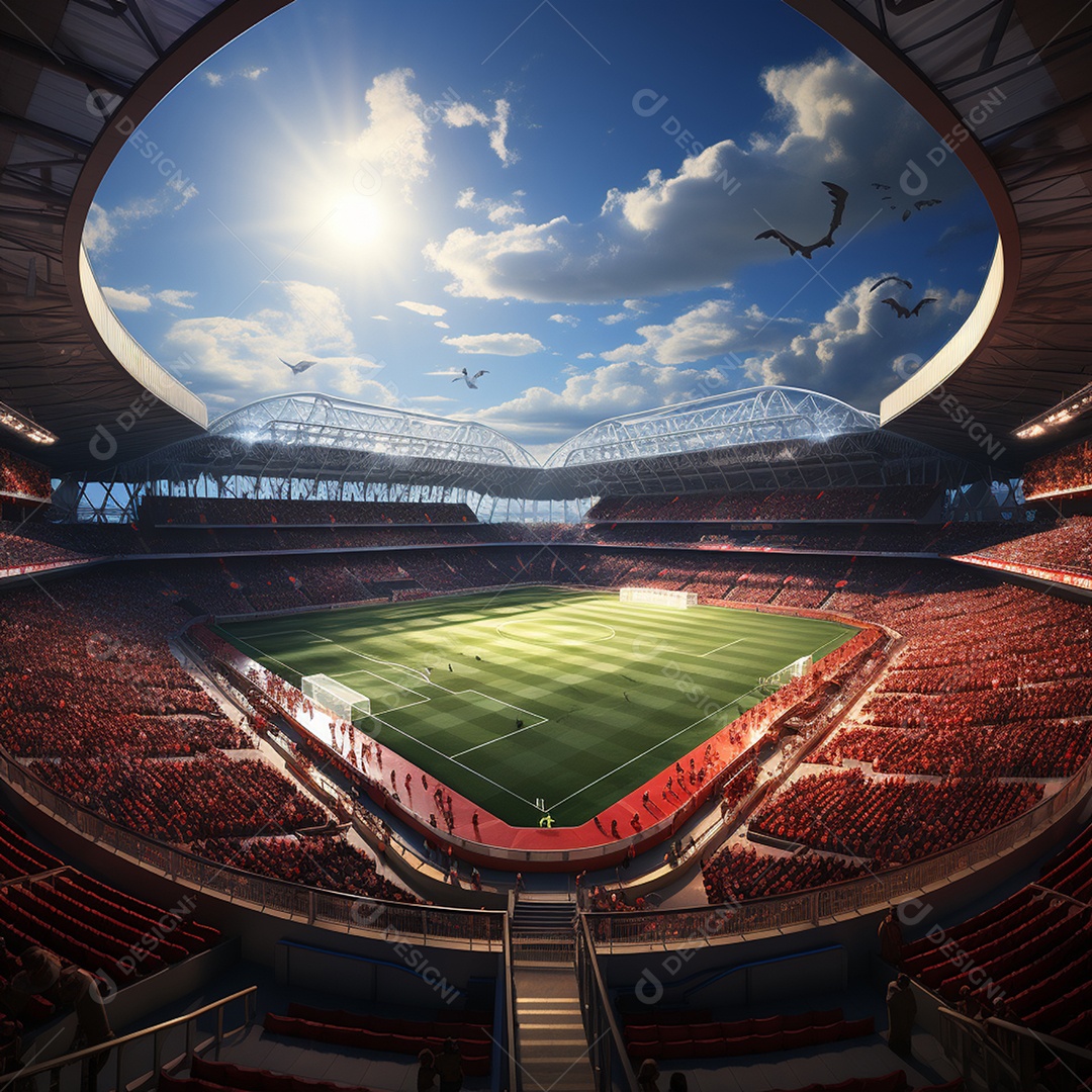 Pintura digital de estádio de futebol europeu