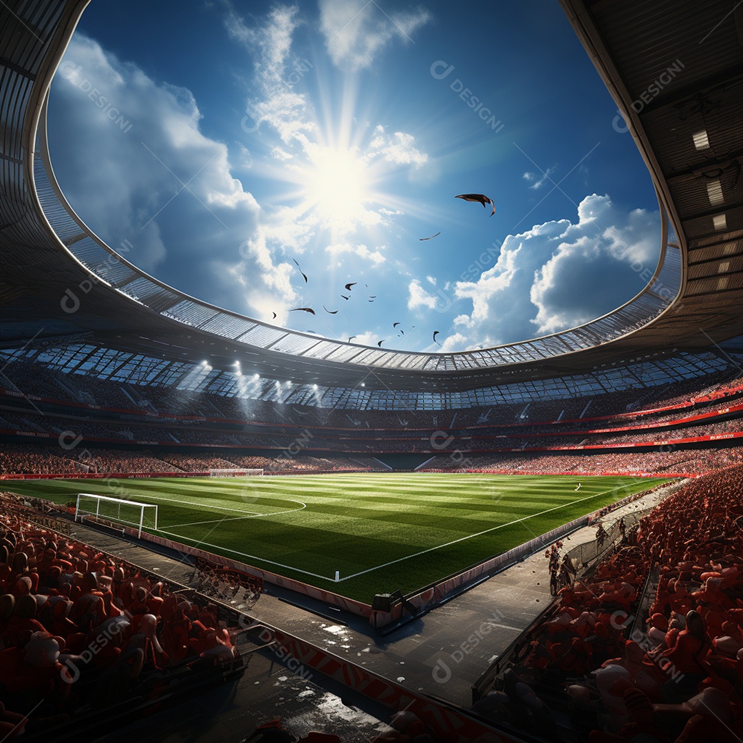 Pintura digital de estádio de futebol europeu
