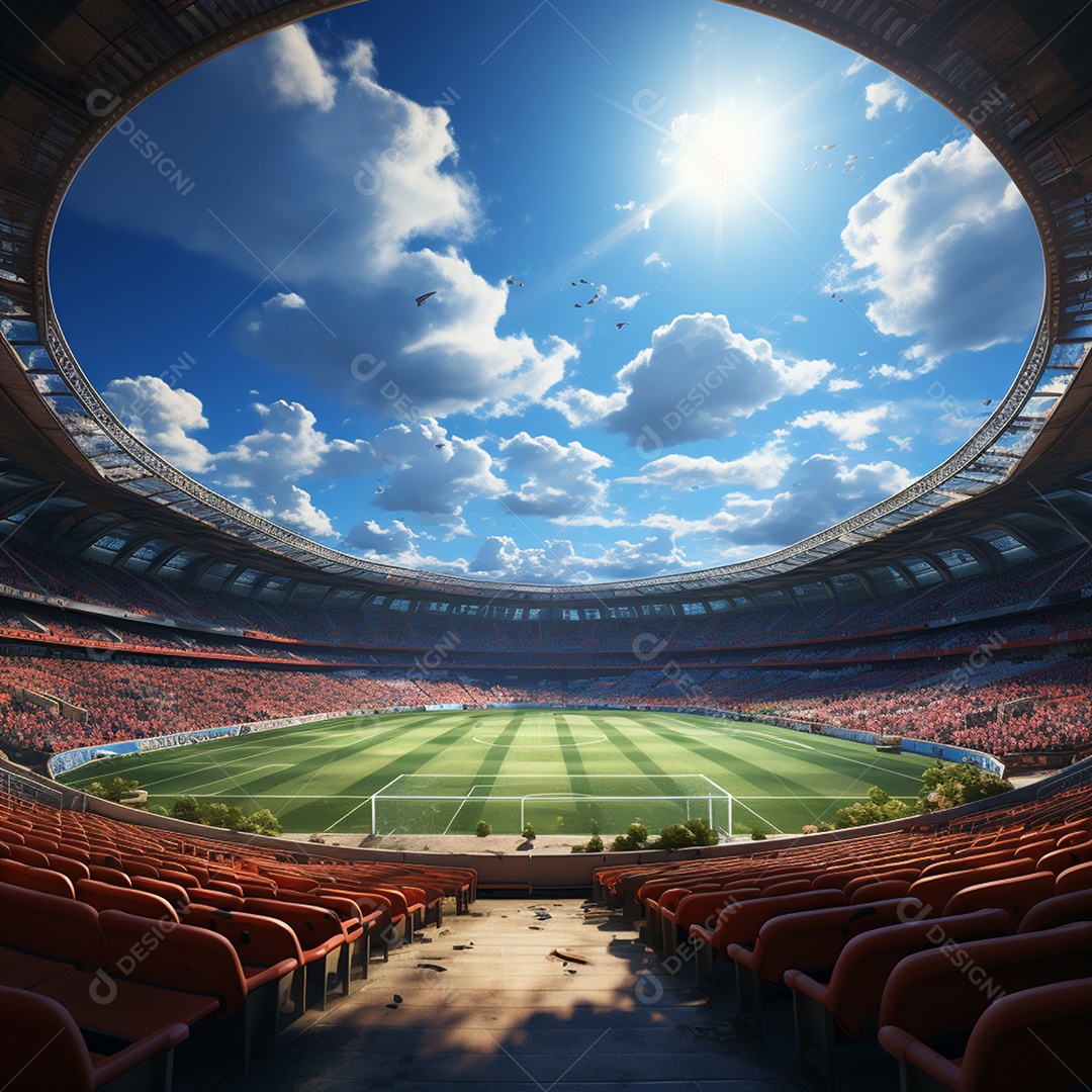 Pintura digital de estádio de futebol europeu