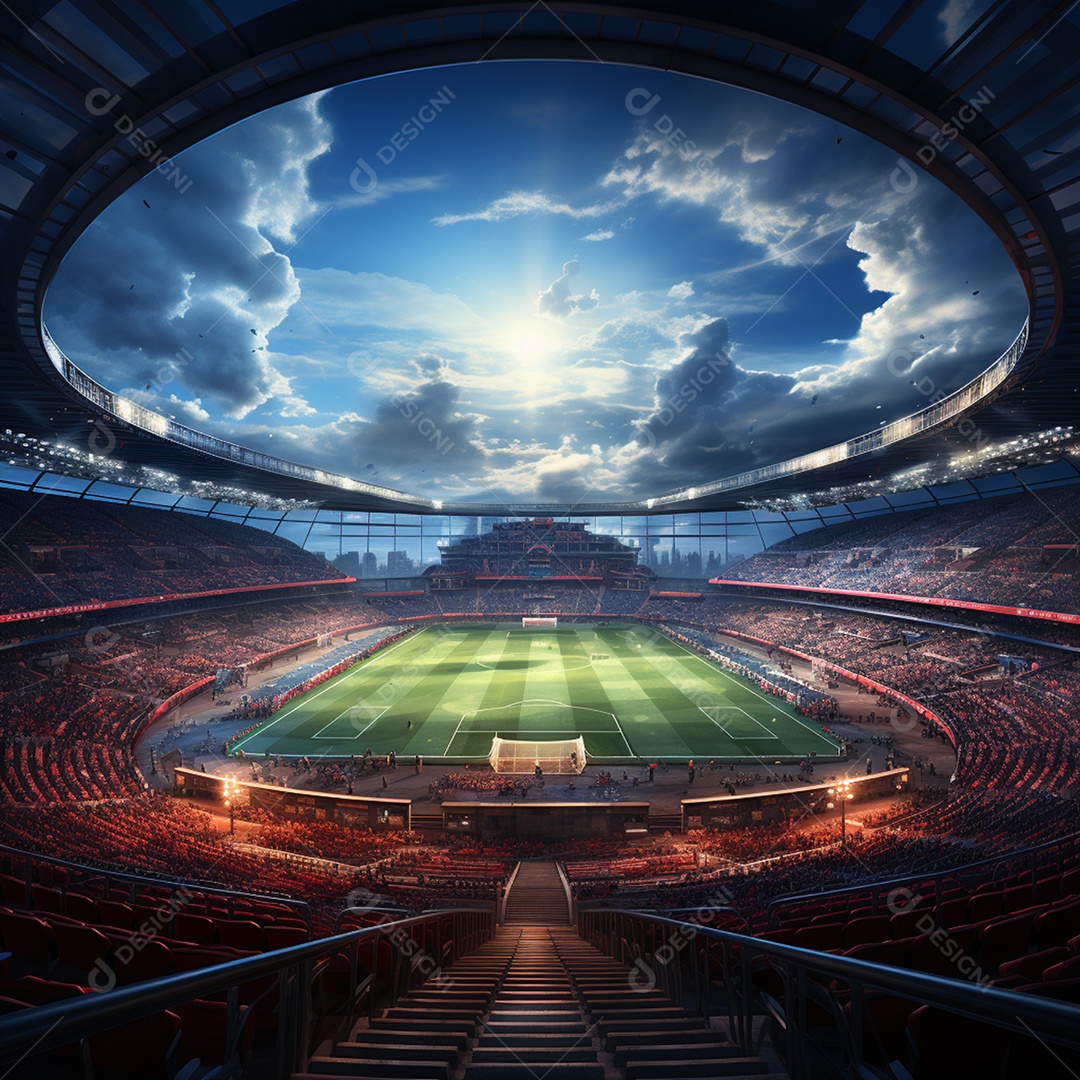 Pintura digital de estádio de futebol europeu