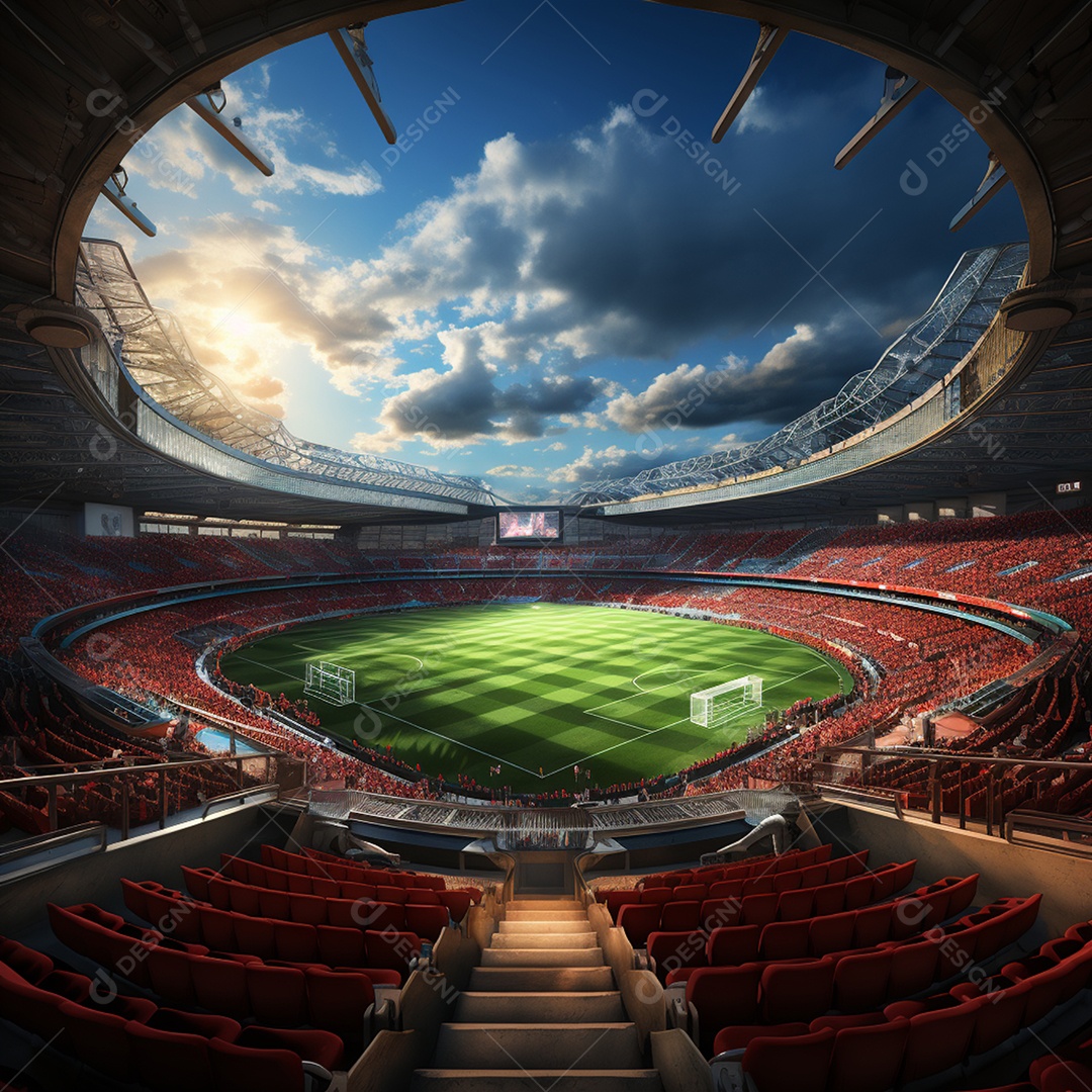 Pintura digital de estádio de futebol europeu