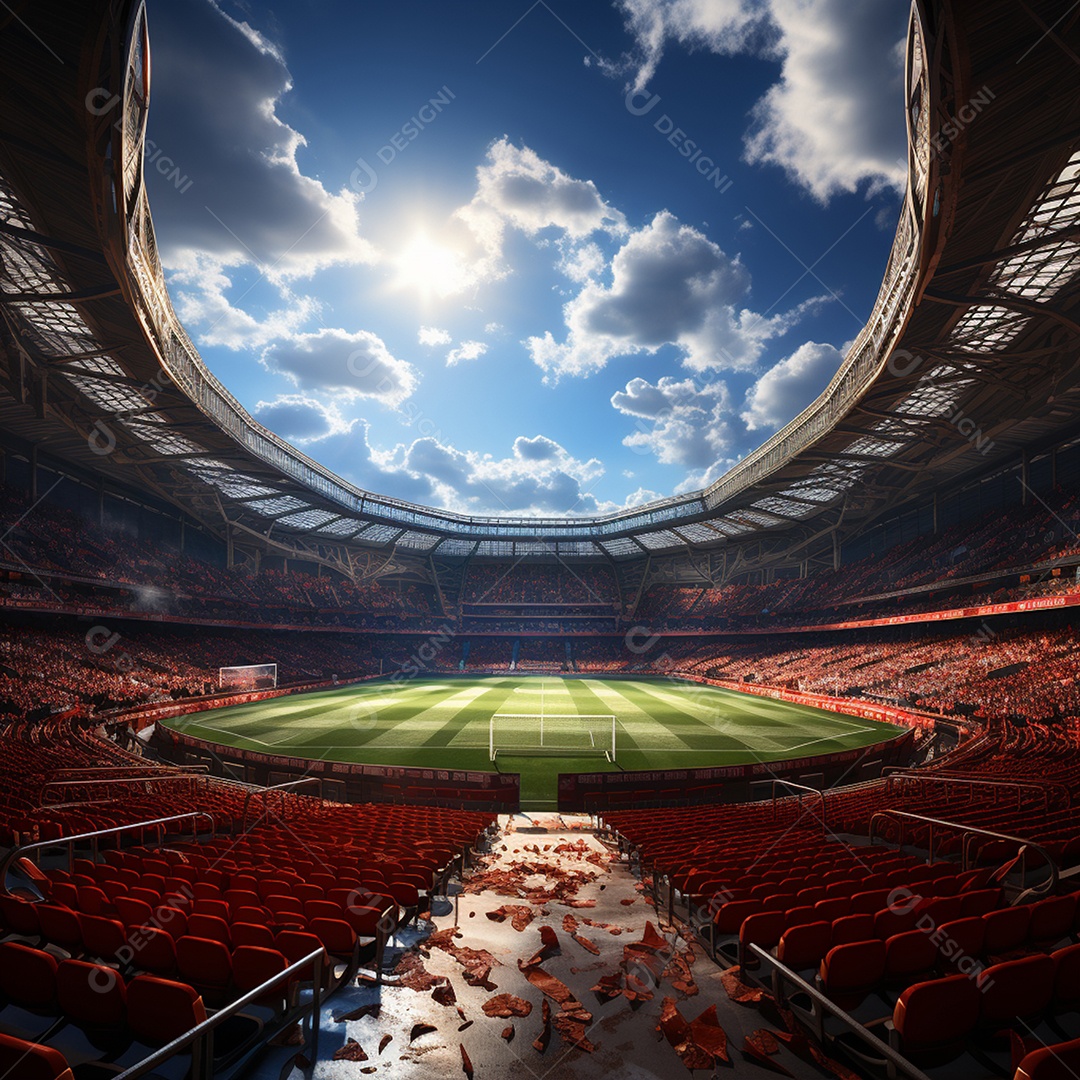 Pintura digital de estádio de futebol europeu