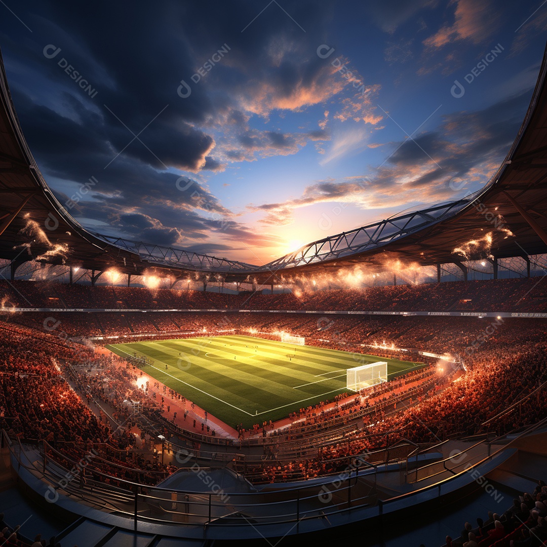 Pintura digital de estádio de futebol europeu