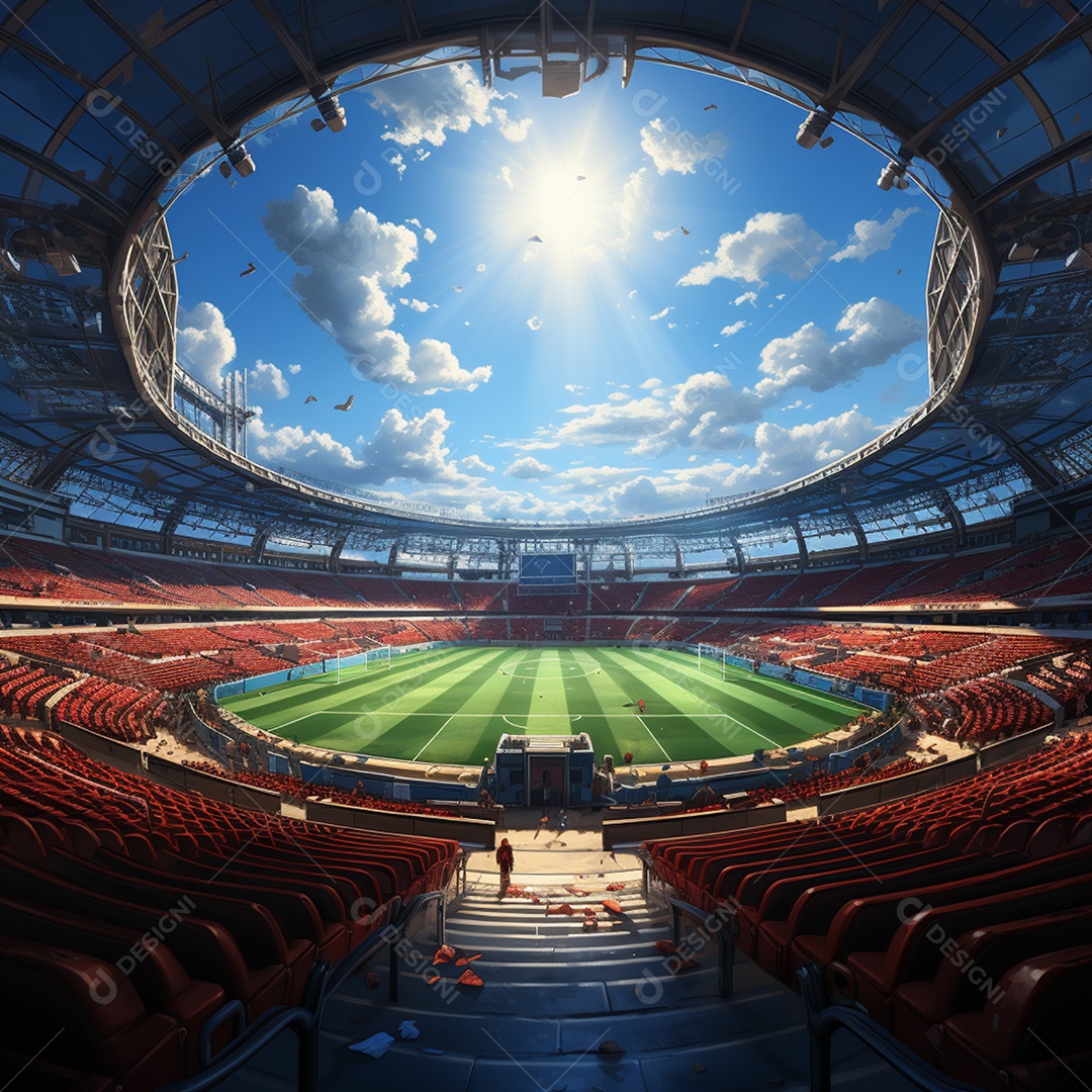 Pintura digital de estádio de futebol europeu
