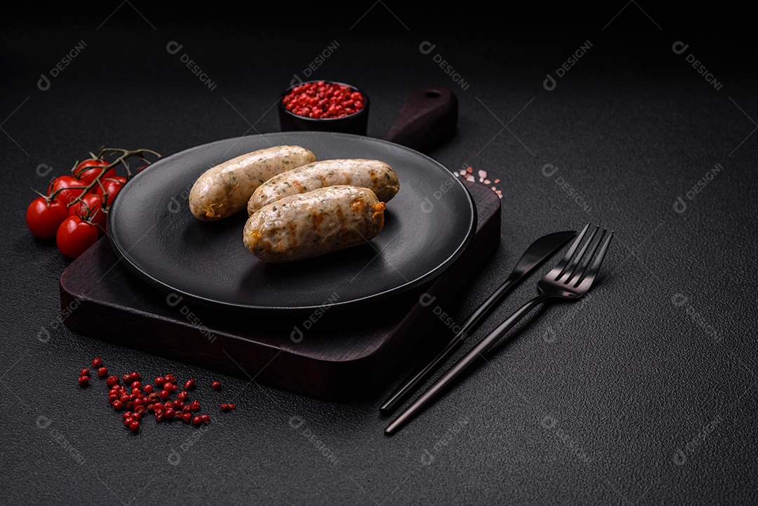 Salsichas proteína vegetal seitan sem carne soja trigo sabor clássico lanche vegetariano ou vegano pronto para comer na mesa lanche saudável