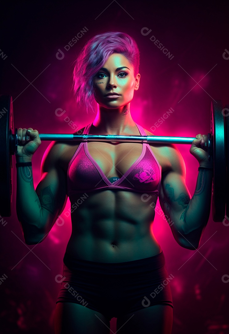 Foto de uma mulher personal trainer para composição de academia