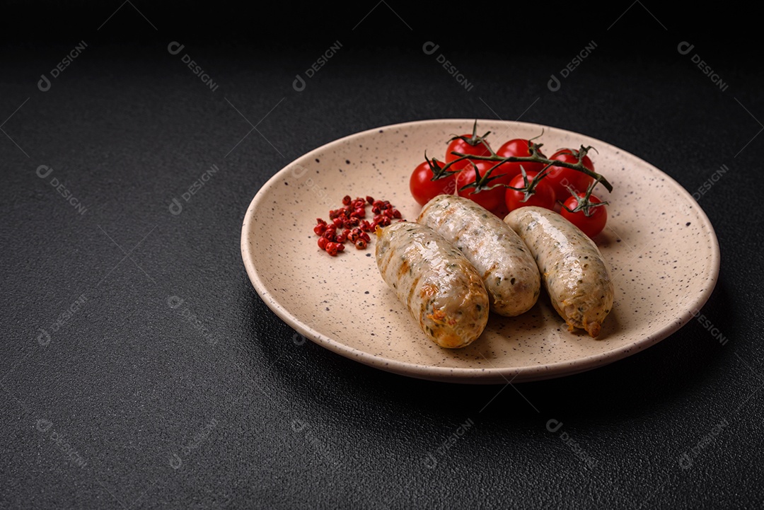 Salsichas proteína vegetal seitan sem carne soja trigo sabor clássico lanche vegetariano ou vegano pronto para comer na mesa lanche saudável