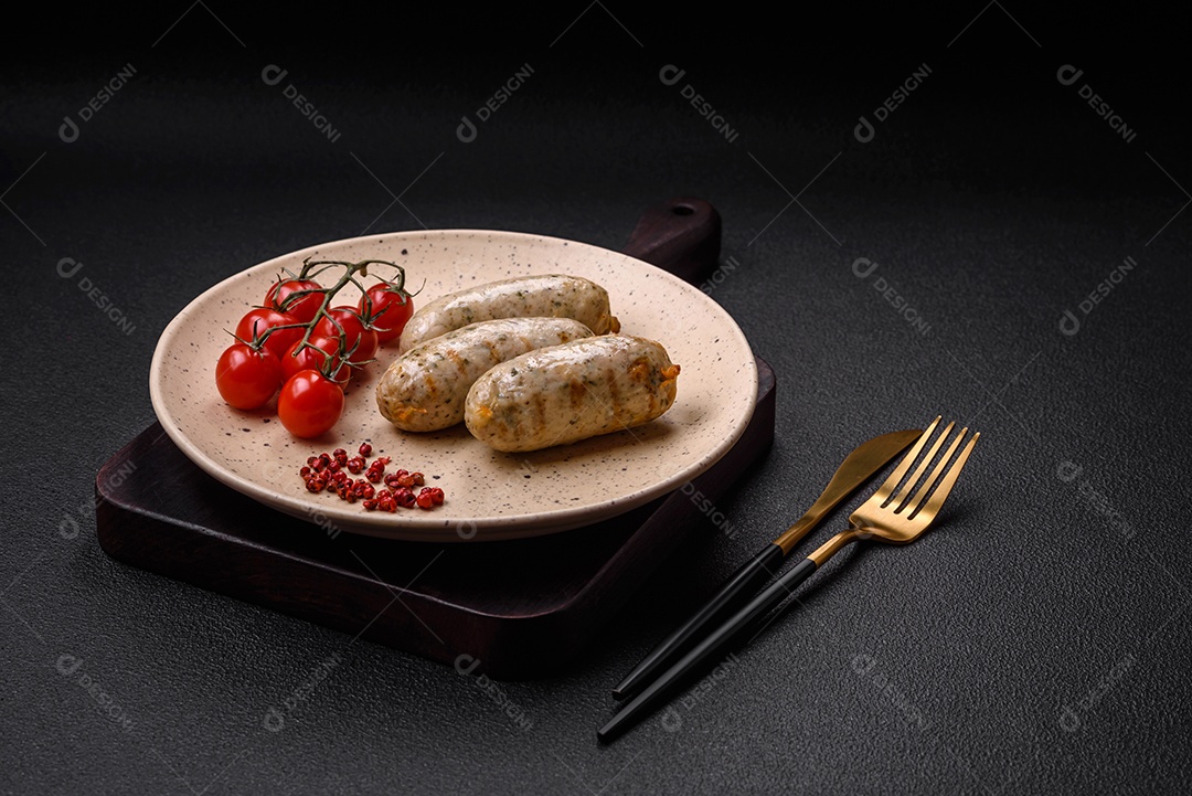 Salsichas proteína vegetal seitan sem carne soja trigo sabor clássico lanche vegetariano ou vegano pronto para comer na mesa lanche saudável
