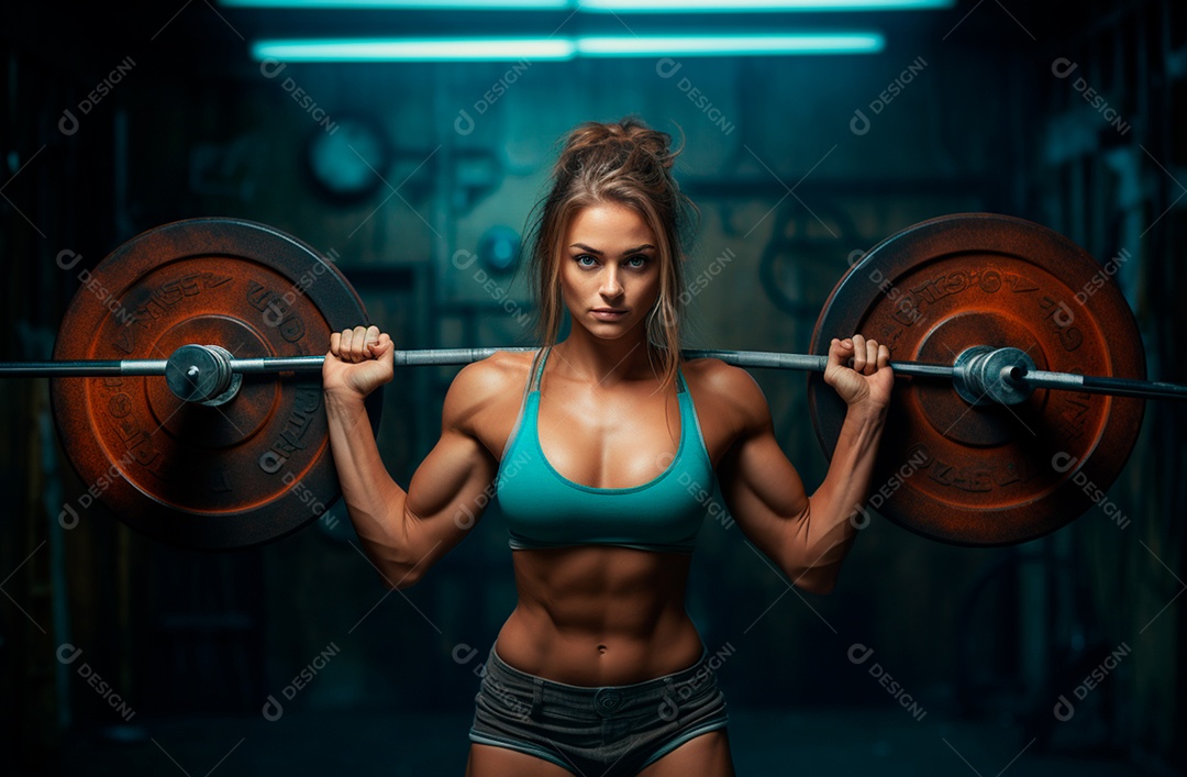 Foto de uma mulher personal trainer para composição de academia