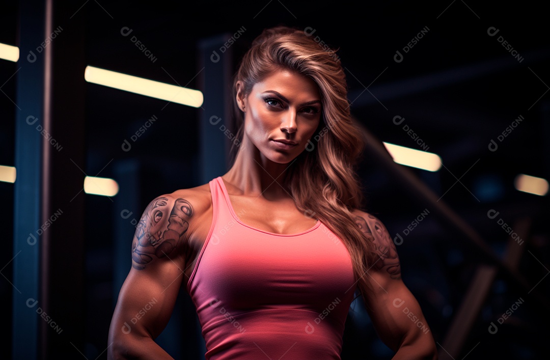 Foto de uma mulher personal trainer para composição de academia