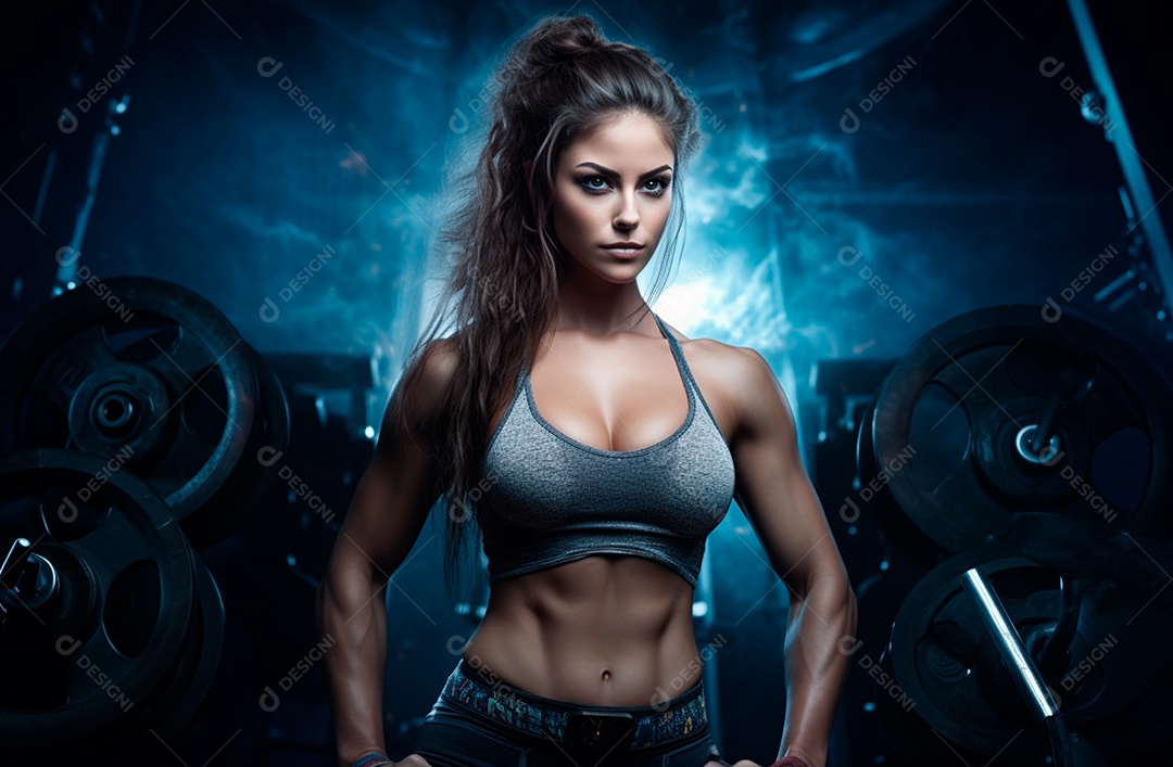 Foto de uma mulher personal trainer para composição de academia