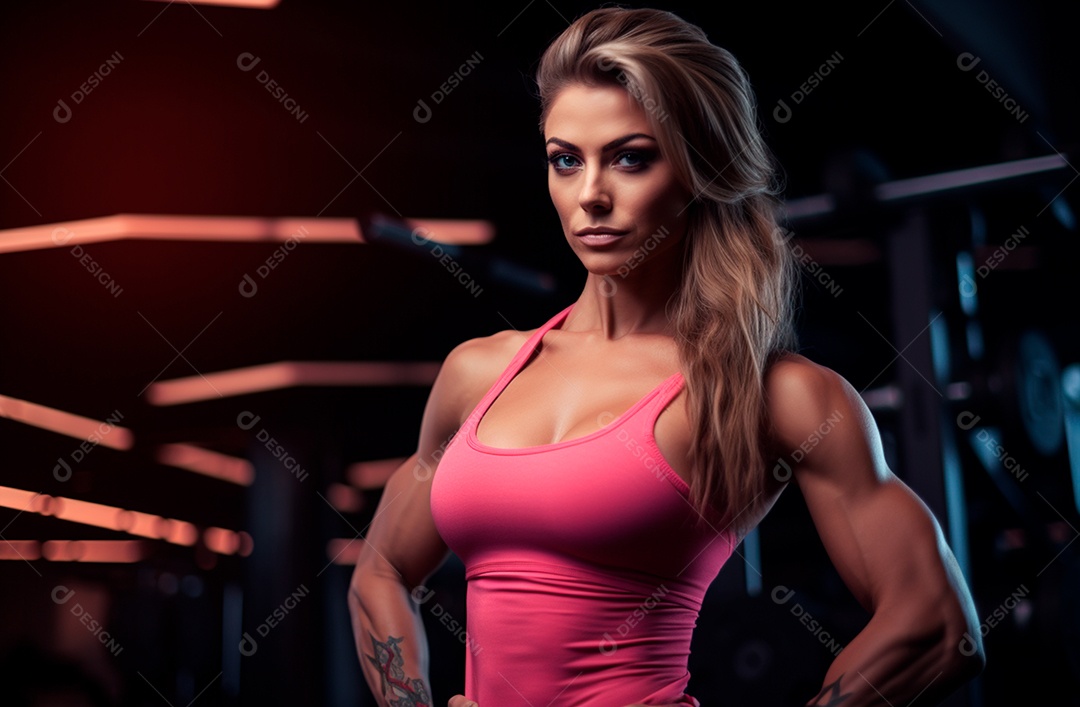 Foto de uma mulher personal trainer para composição de academia