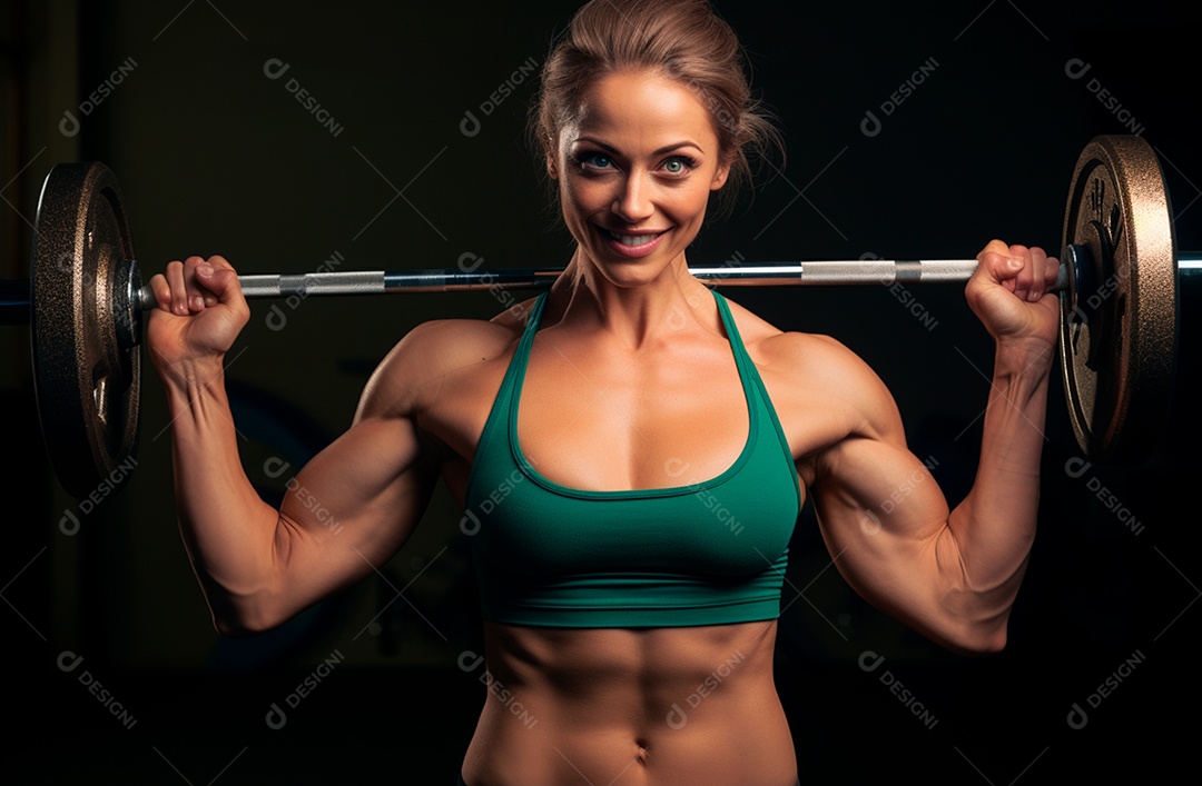 Foto de uma mulher personal trainer para composição de academia