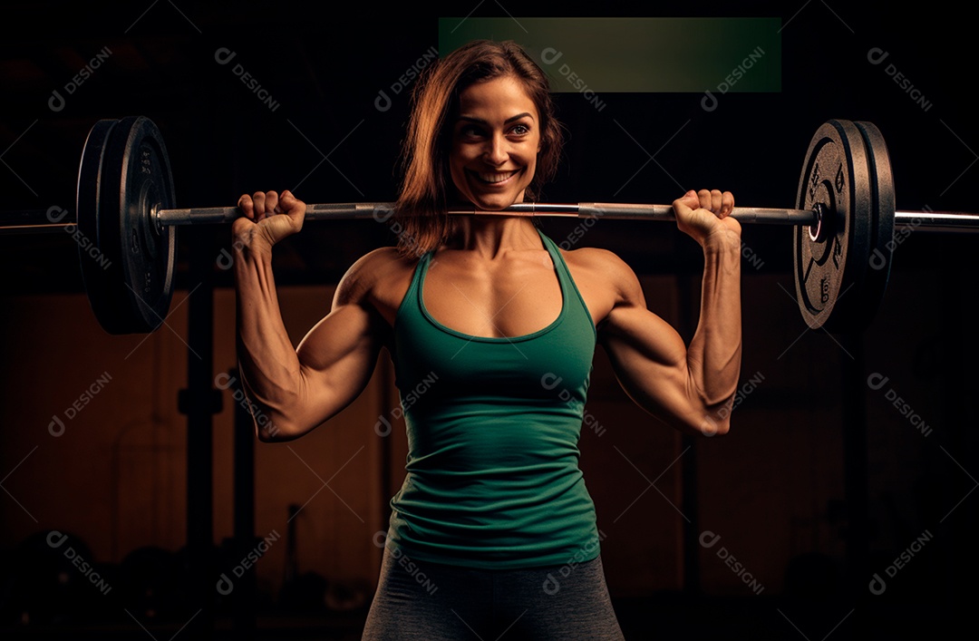 Foto de uma mulher personal trainer para composição de academia