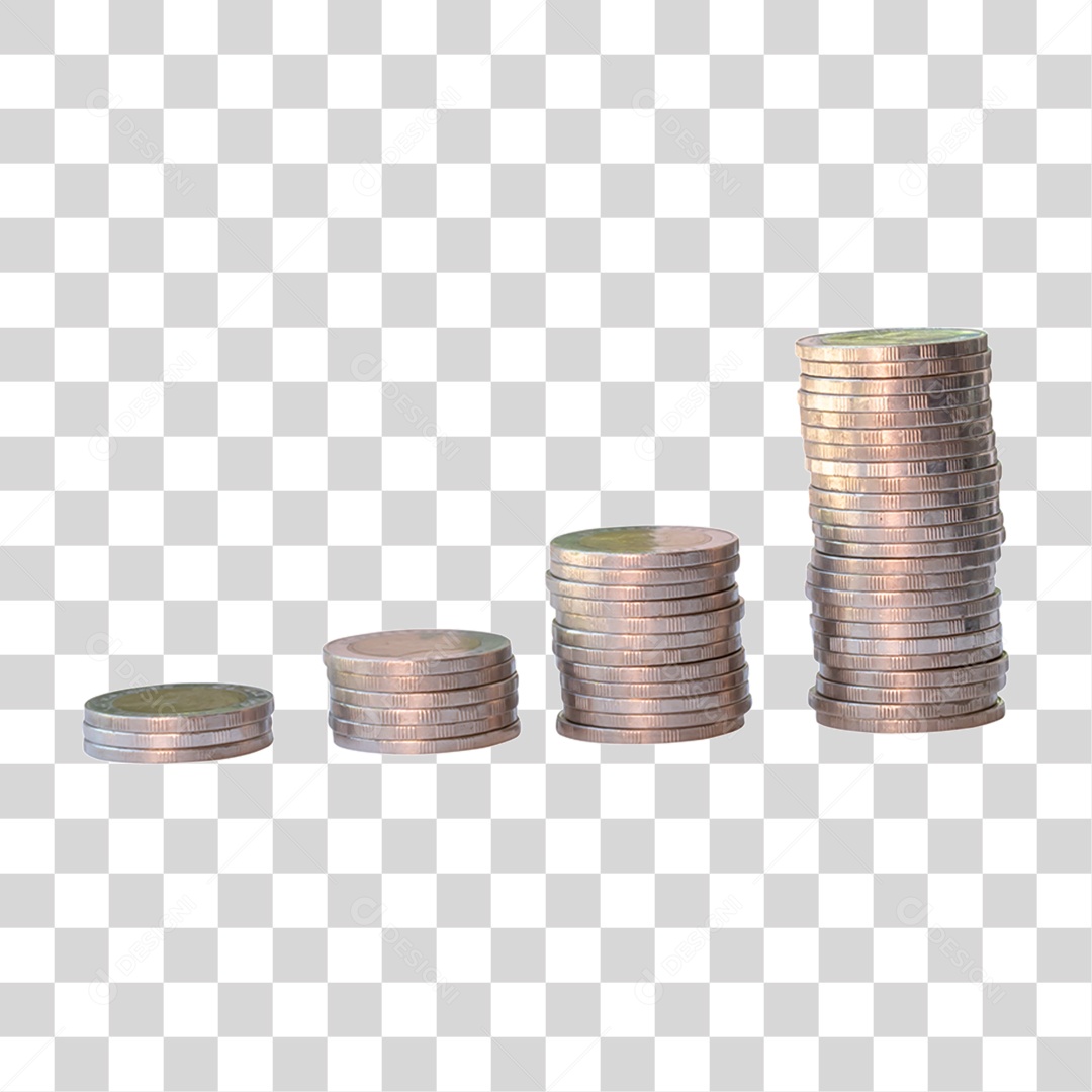 Pilha de Moedas Dinheiro PNG Transparente