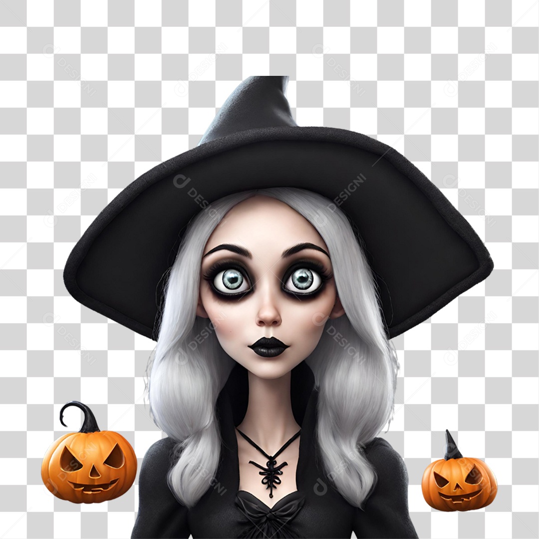 Bruxa Halloween PNG Transparente