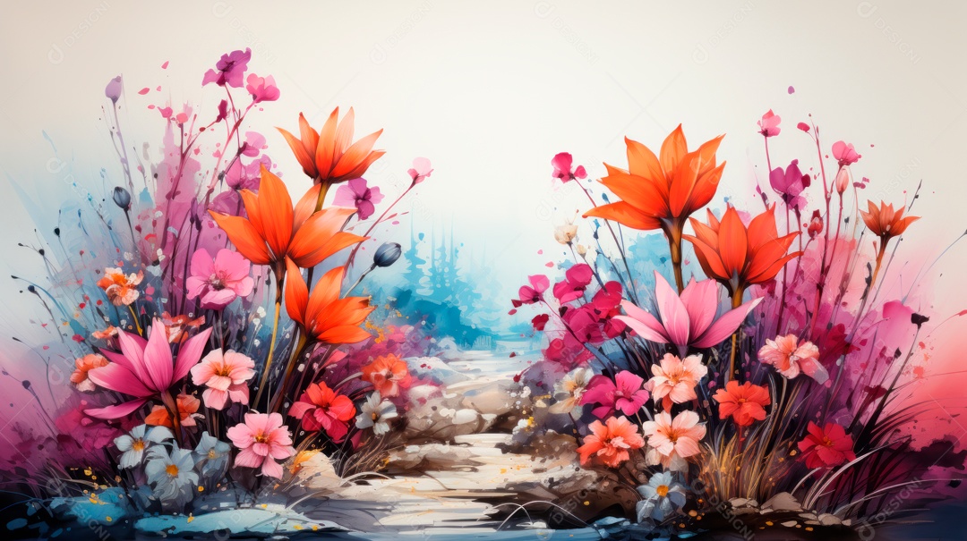 Ovos da páscoa ao lado de flores.