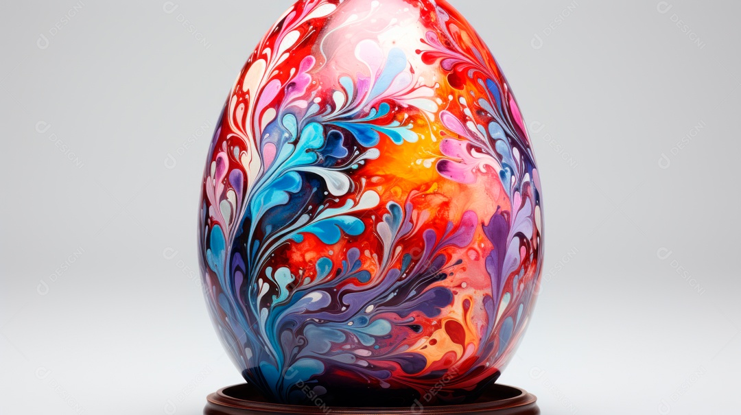 Ovos da páscoa ao lado de flores.