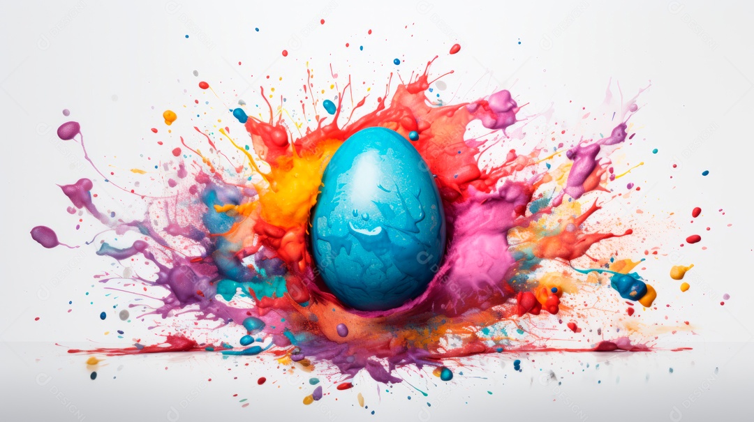 Ovos da páscoa ao lado de flores.