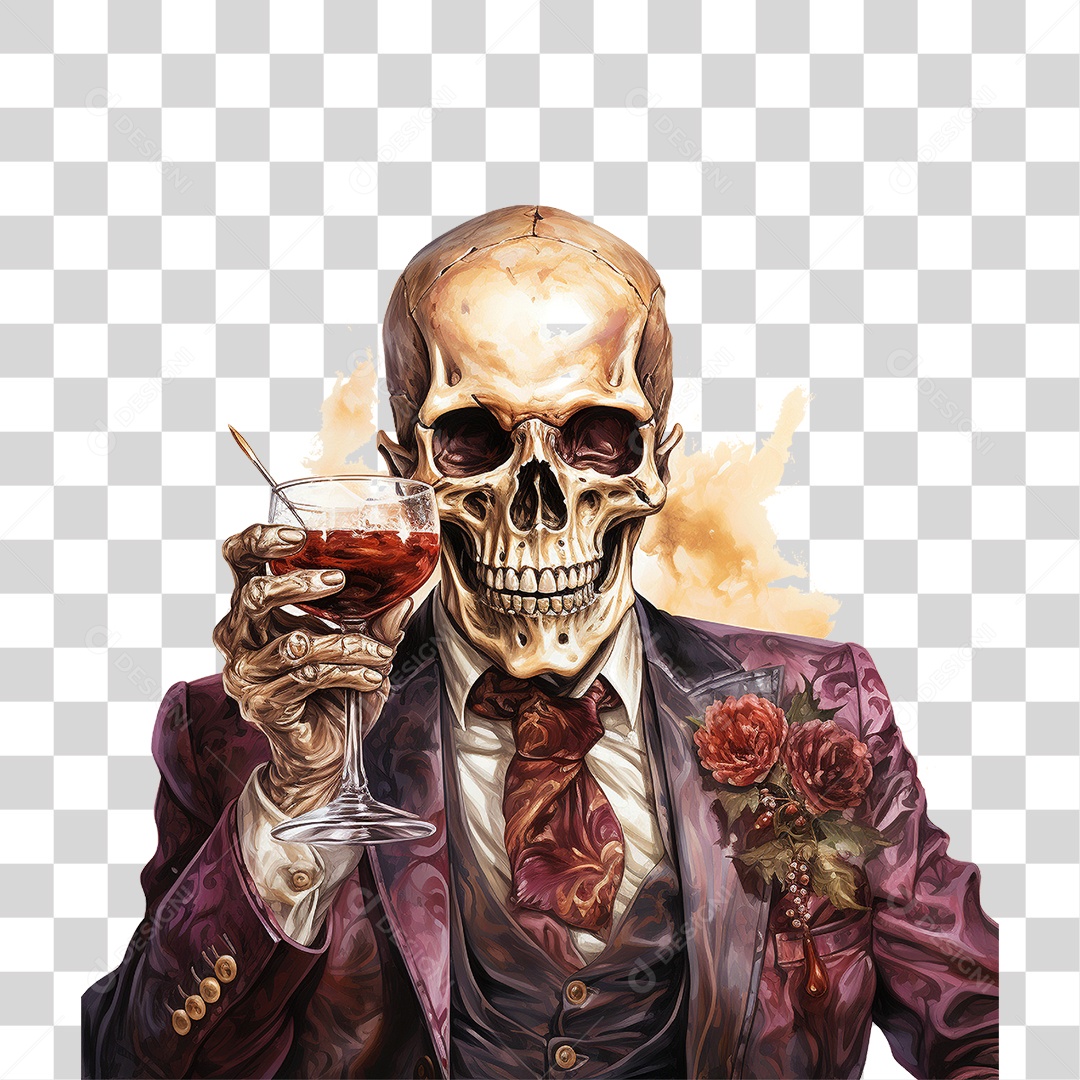 Halloween Scary Watercolor Skull Man Skull Transparent PNG