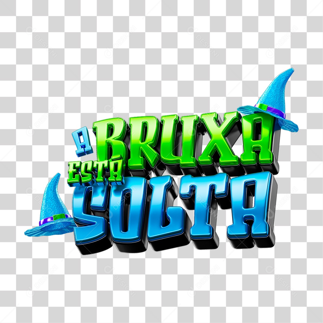 Selo 3D A Bruxa Está Solta Para Composição PNG Transparente