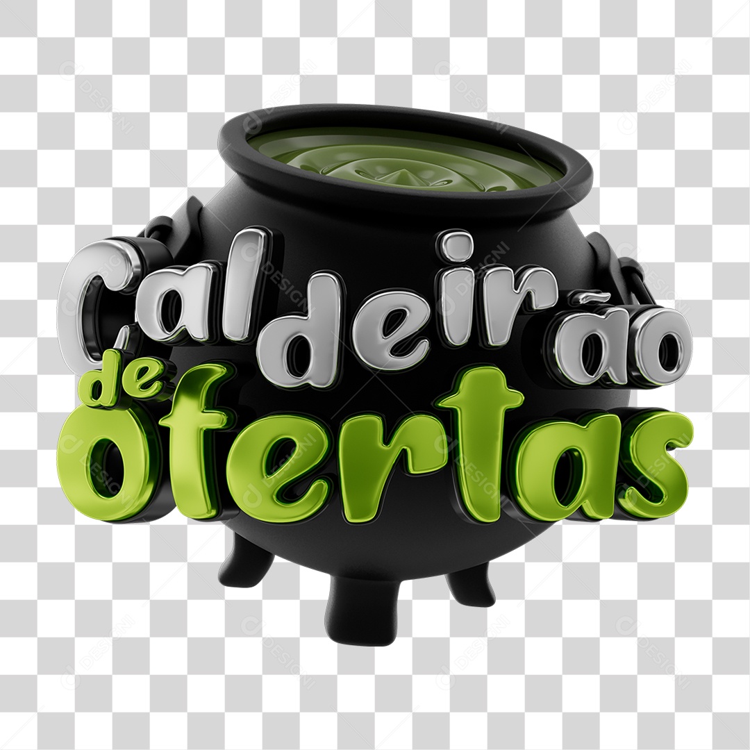 Selo 3D Caldeirão de Oferta Para Composição PNG Transparente