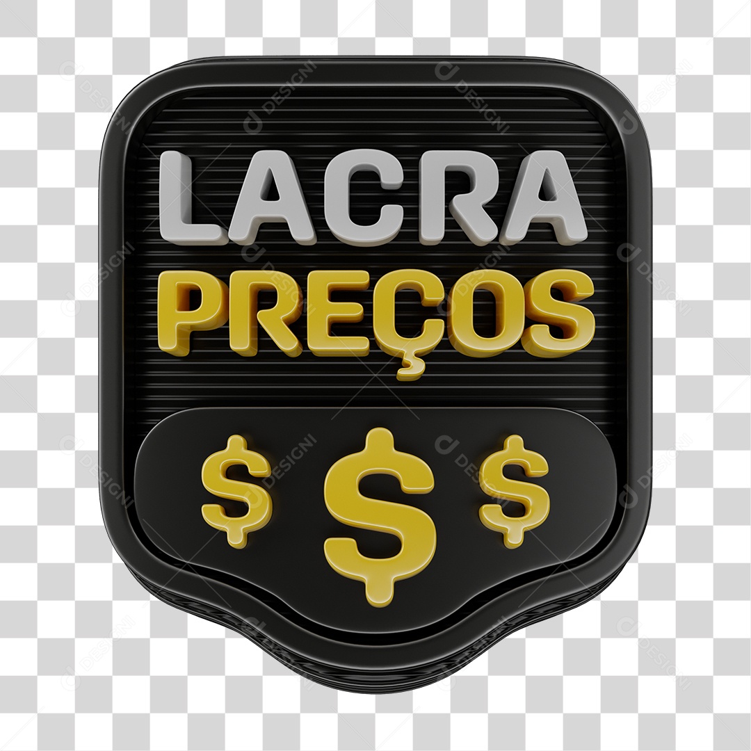 Selo 3D Lacra Preço Para Composição PNG Transparente