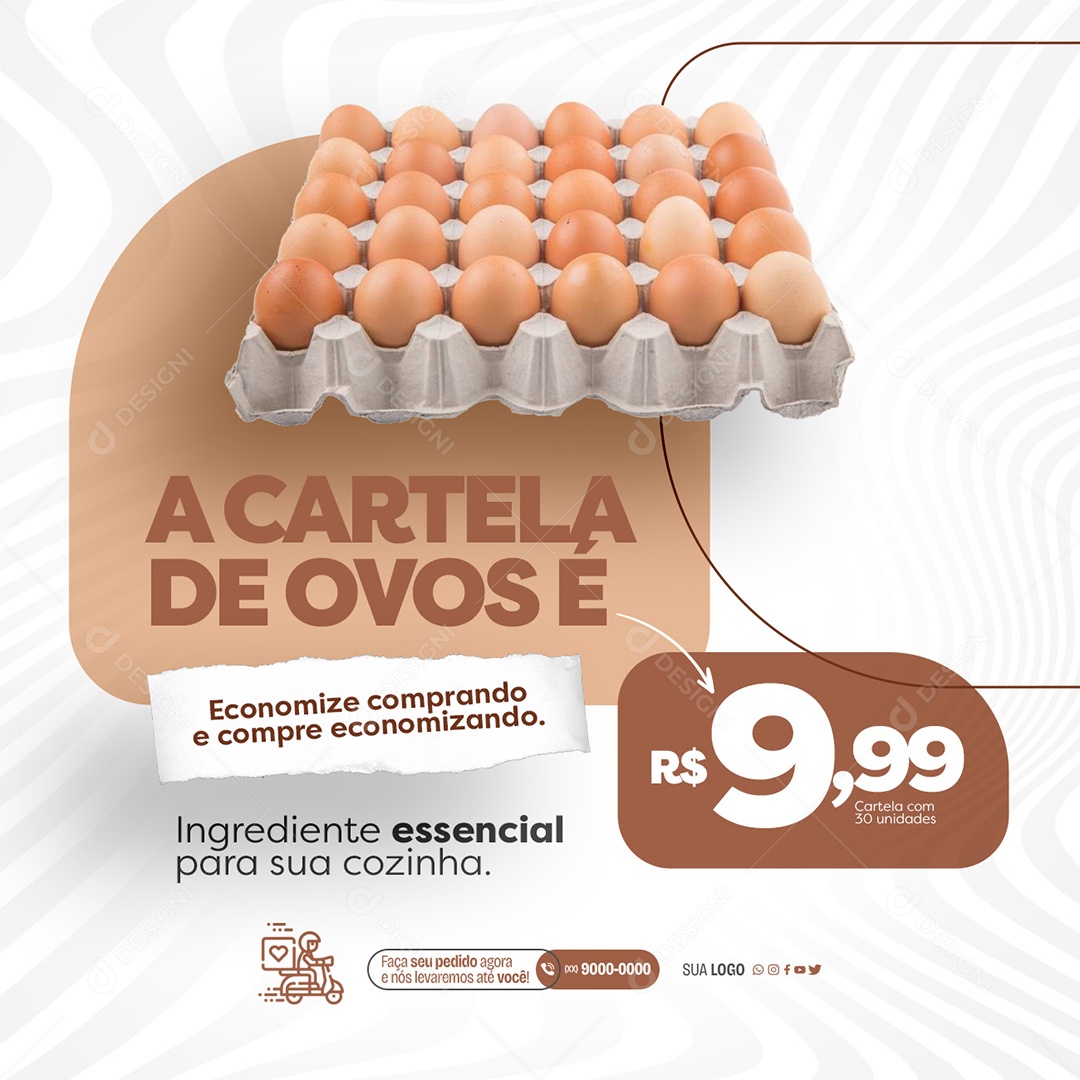 Dia Mundial do Ovo 13 de Agosto Economize Comprando Social Media PSD Editável