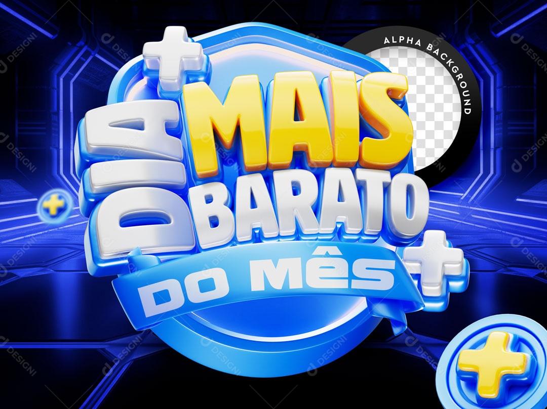 Selo 3D Dia Mais Barato Do Mês Para Composição PSD