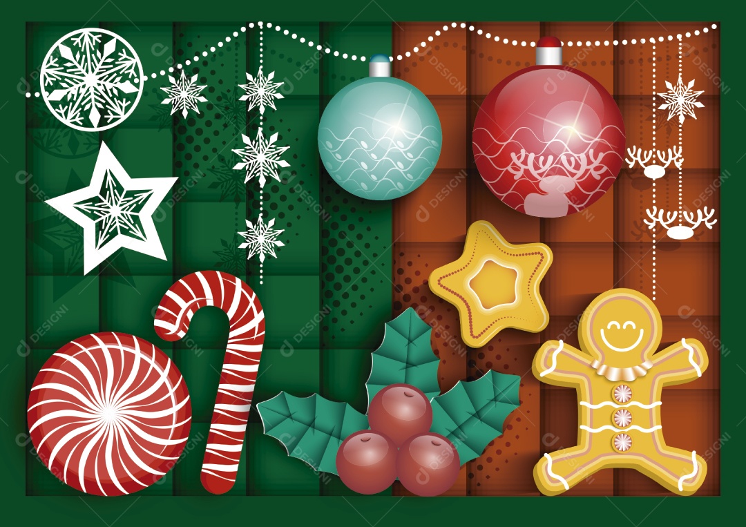 Decorações de Natal Ilustração Vetor EPS