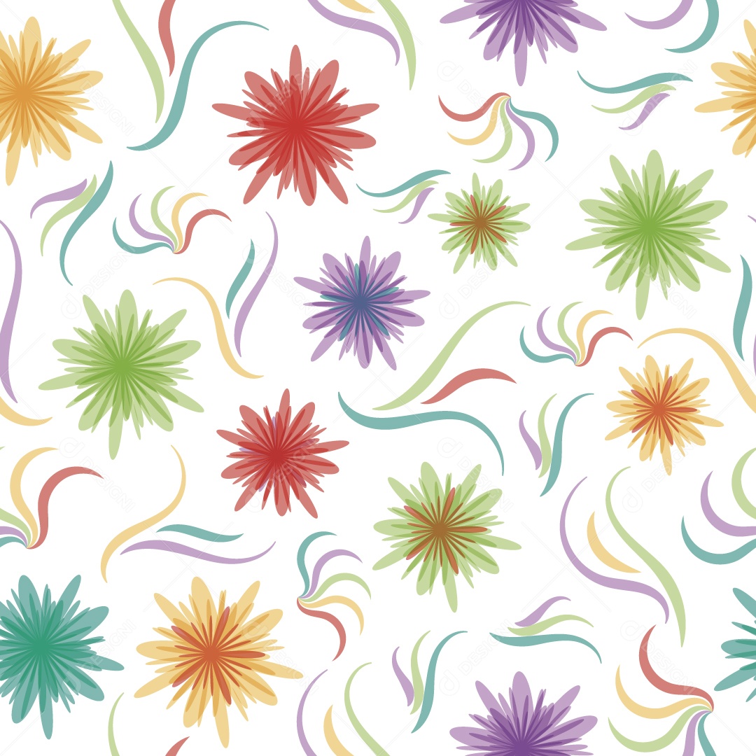 Background de Flores Ilustração Vetor EPS