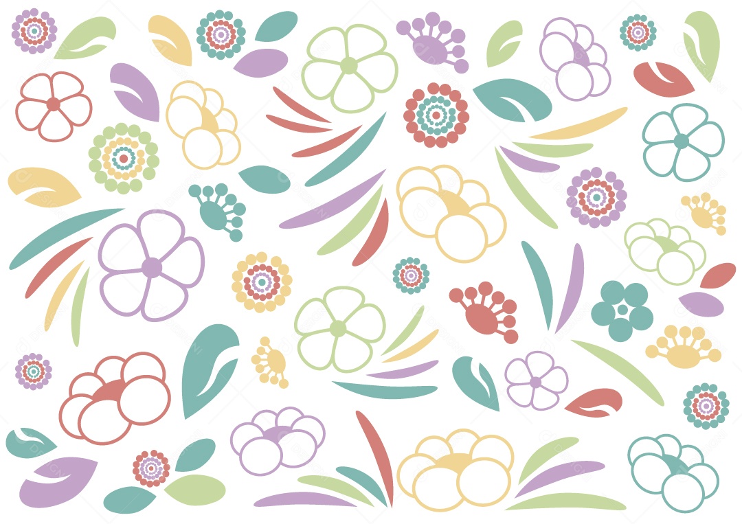 Background de Flores Ilustração Vetor EPS